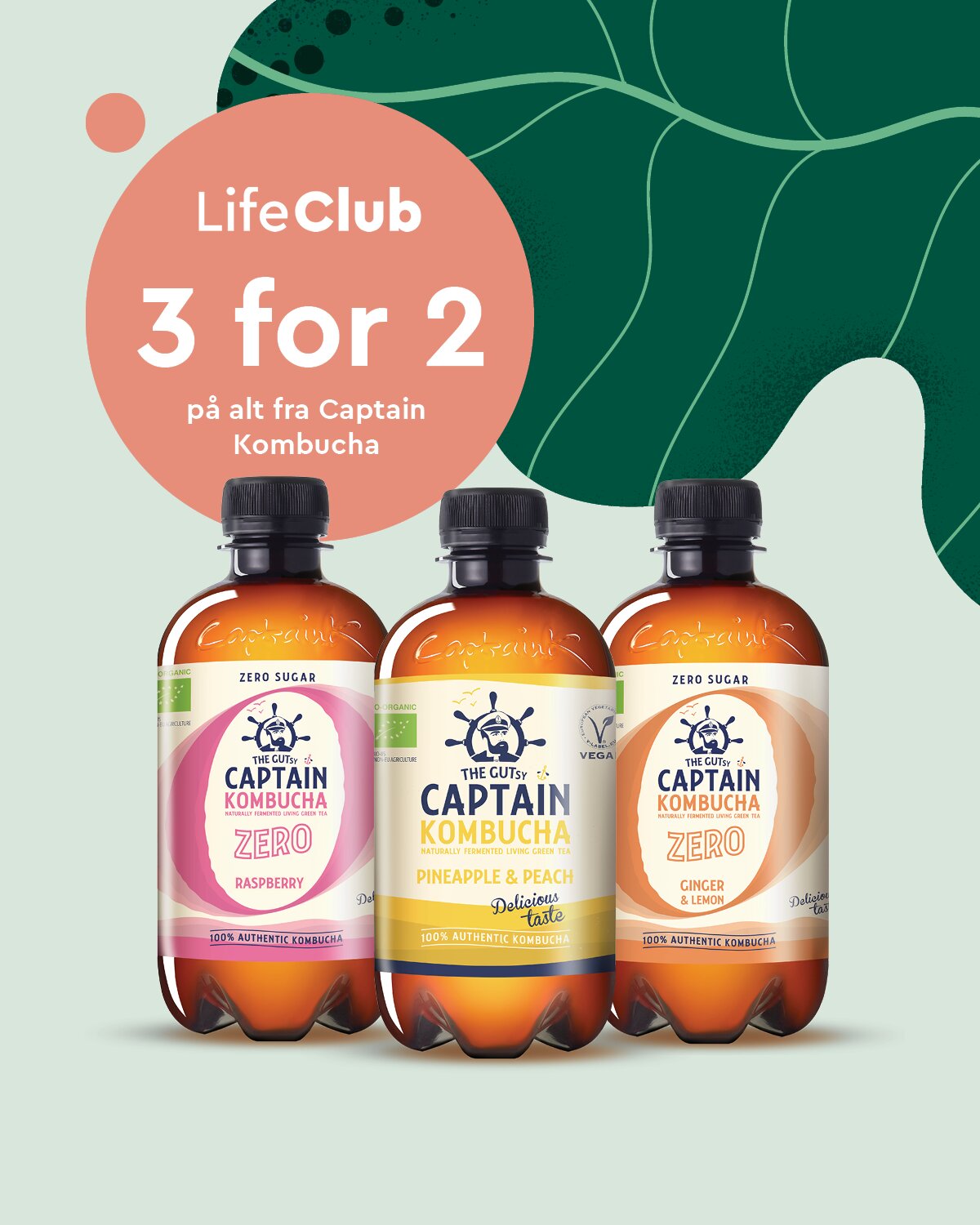 Medlemstilbud: 3 for 2 på Captain Kombucha