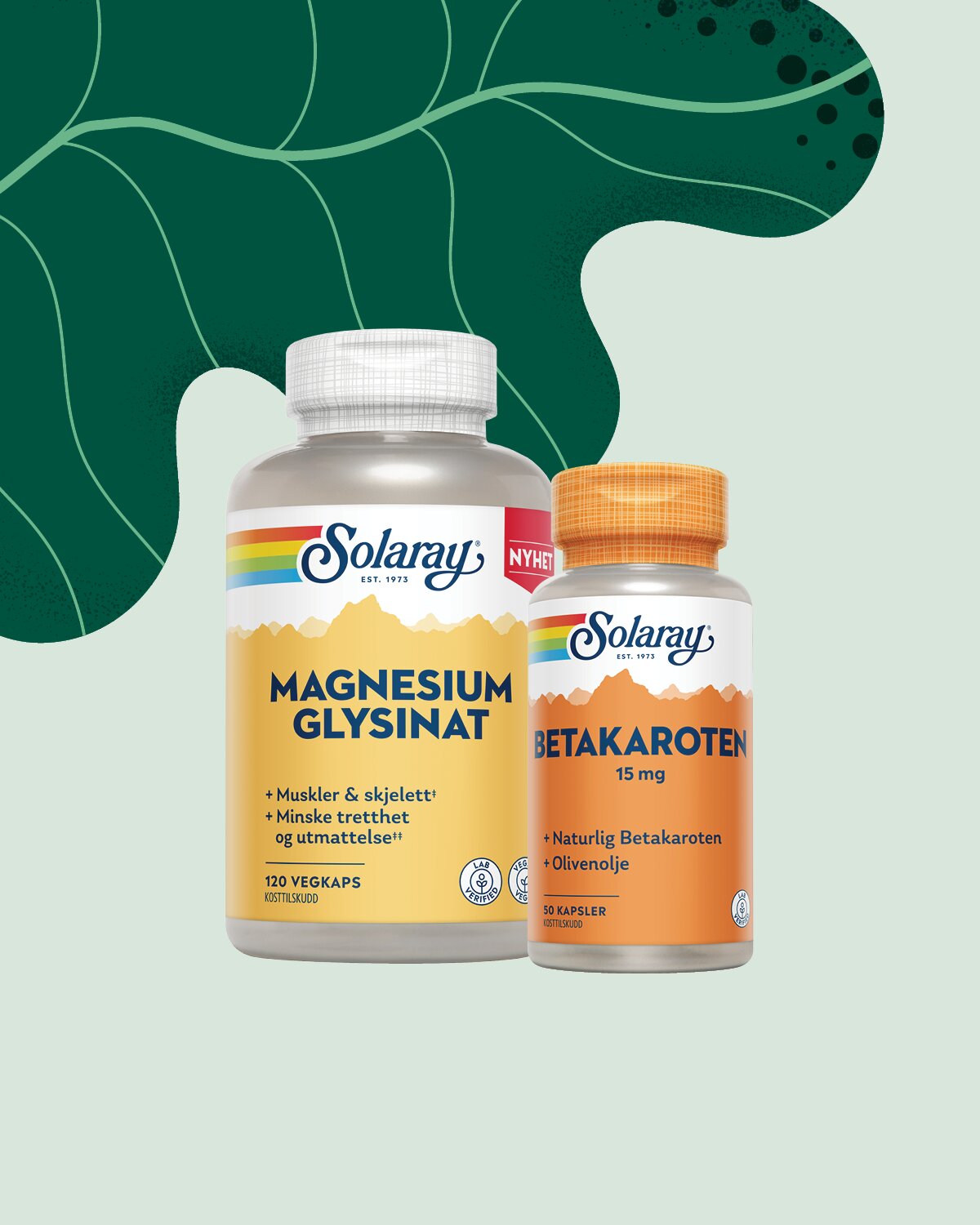 Medlemstilbud: 20% på Betakaroten 15Mg og Magnesium Glysinat fra Solaray
