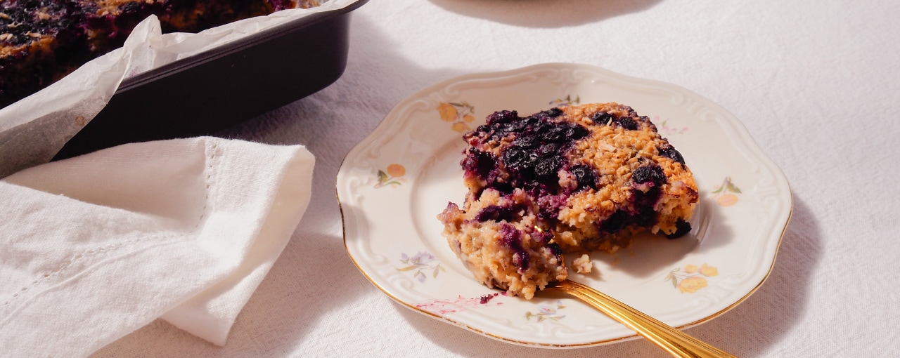 Baked oats med blåbær