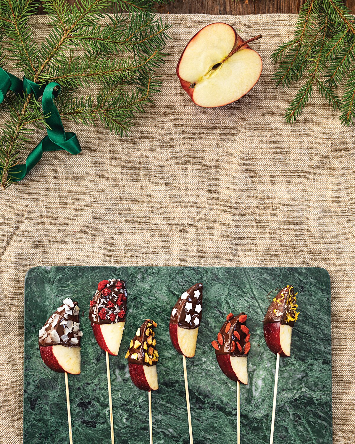 Vakre vinterlige eplepinner