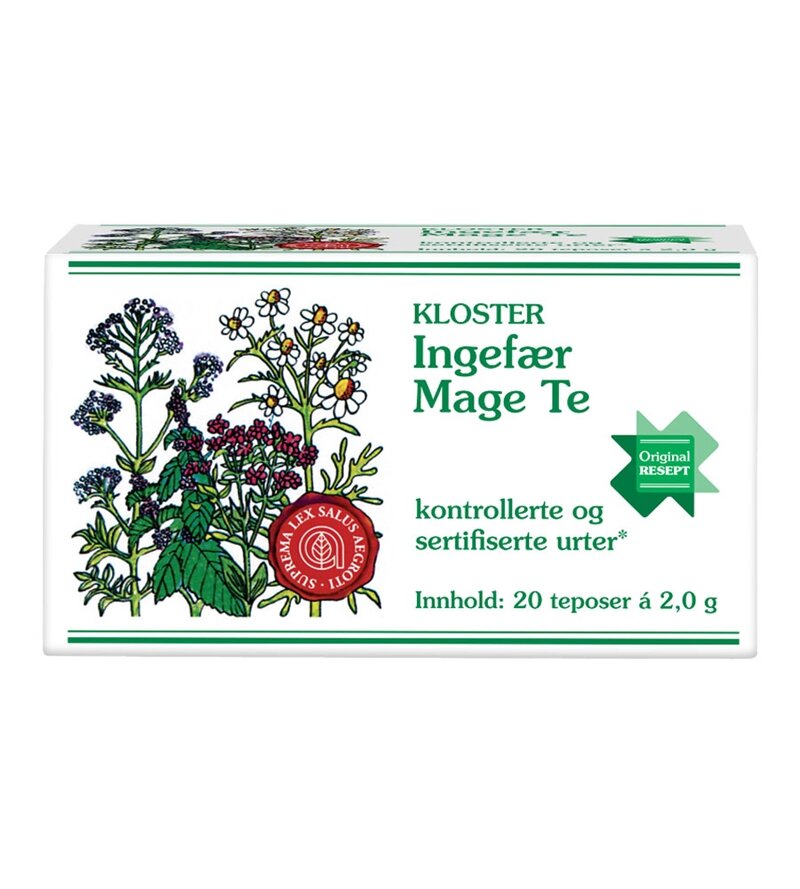 BIOFLORA | Kloster Ingefær Mage Te 20 Poser