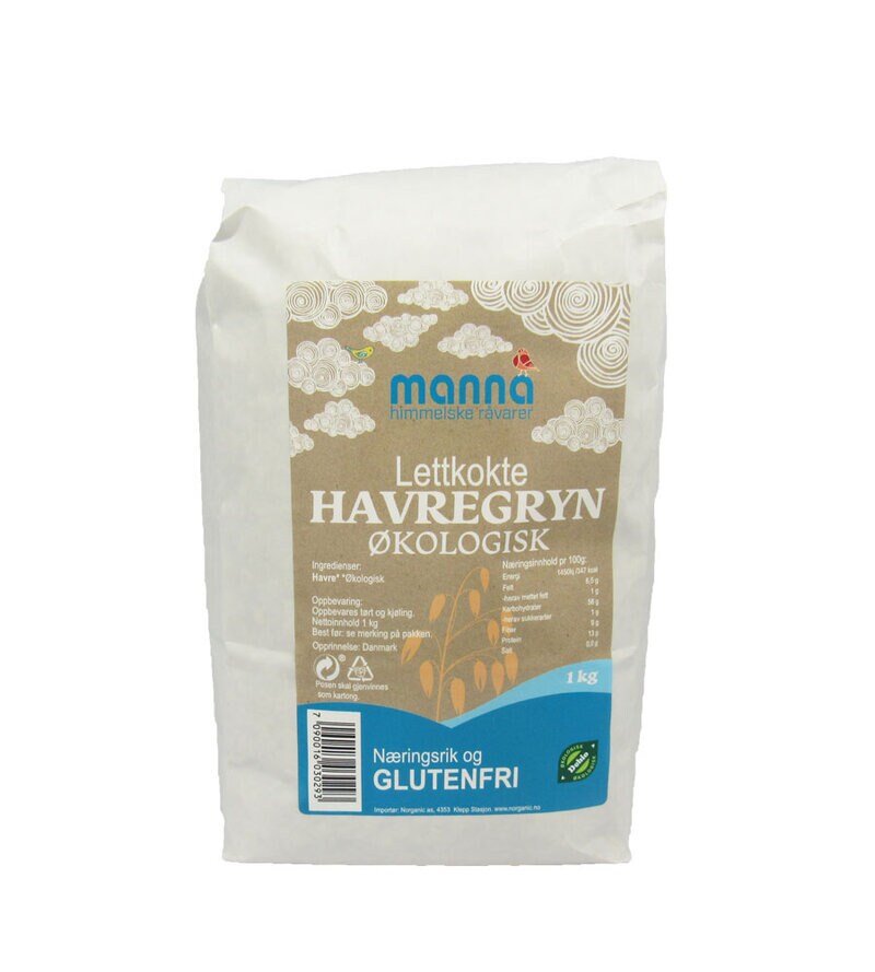 Manna Havregryn Lettkokt Glutenfri