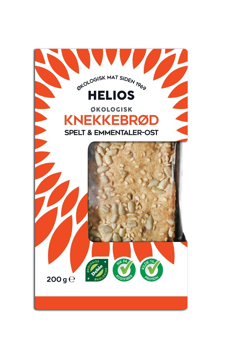 Helios speltknekkebrød med ost økologisk