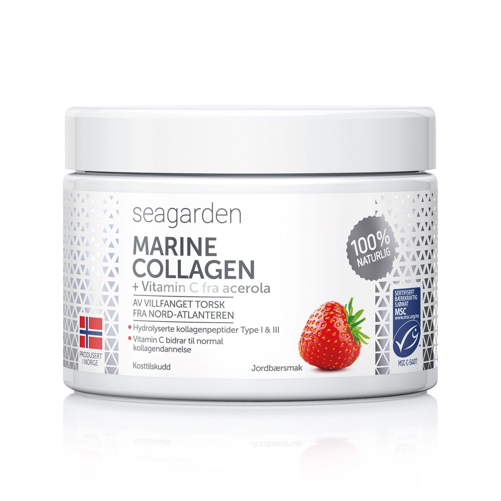 Seagarden Marine Collagen Jordbær /Vit.C