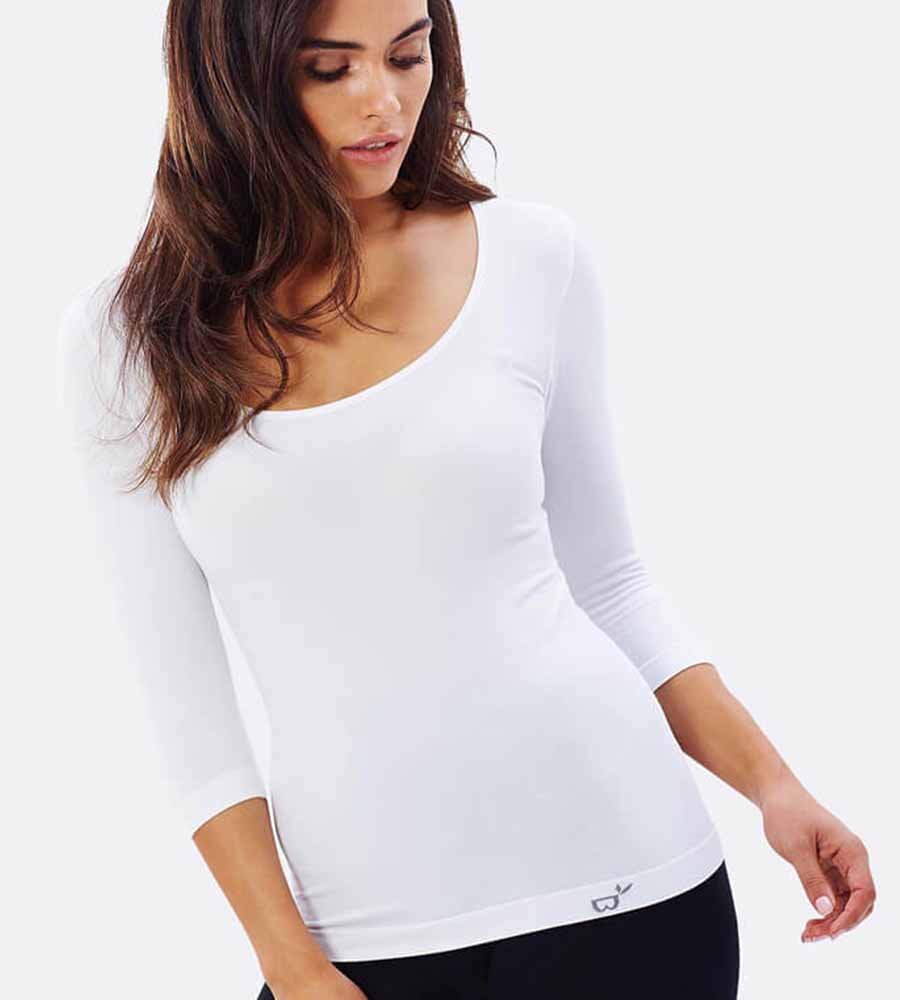 Boody Scoop Top White