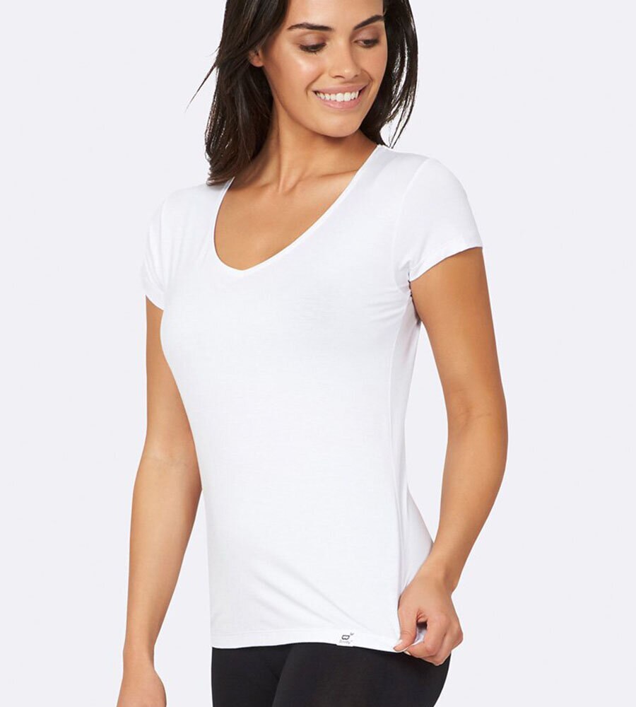 Boody Womens V-Neck T-Shirt White
