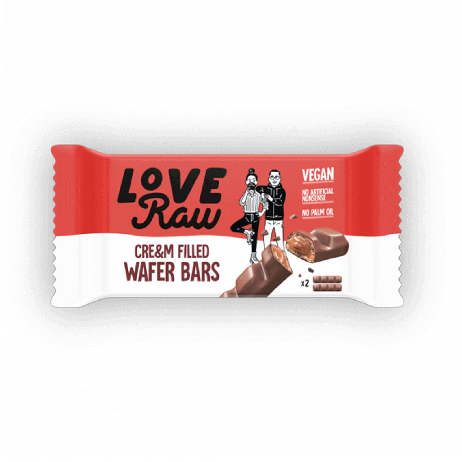 Loveraw Vegan Cream Filled Wafer Bar 43G