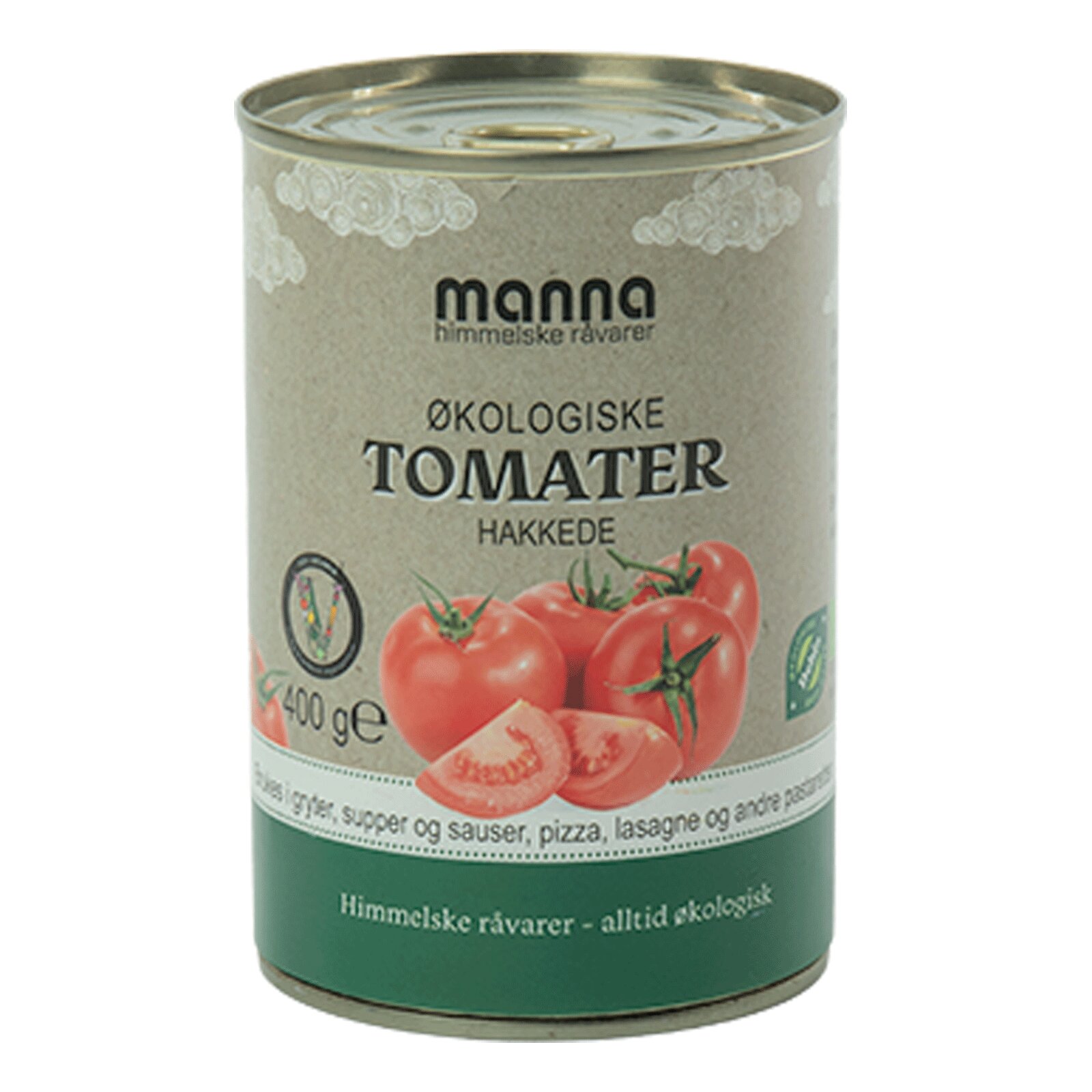 Manna Tomater Hakket Hermetisk 400G Økologisk