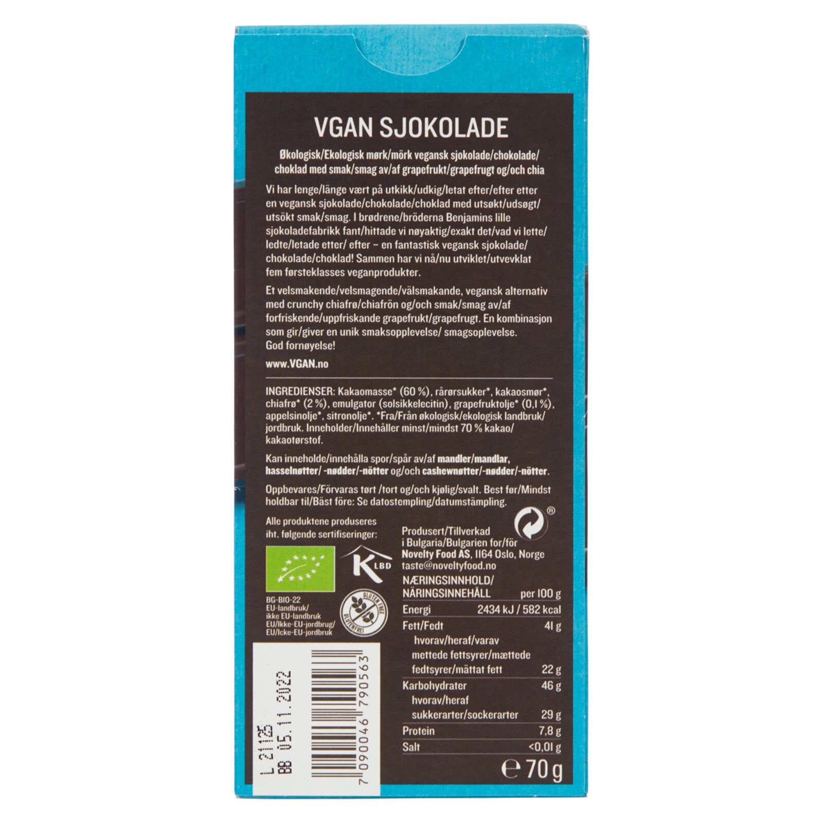 Vgan Mørk med Grapefrukt og Chia