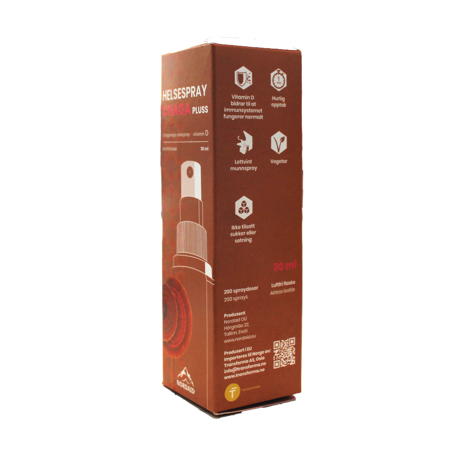 Helsespray Chaga Pluss oral spray m\D-Vitamin 