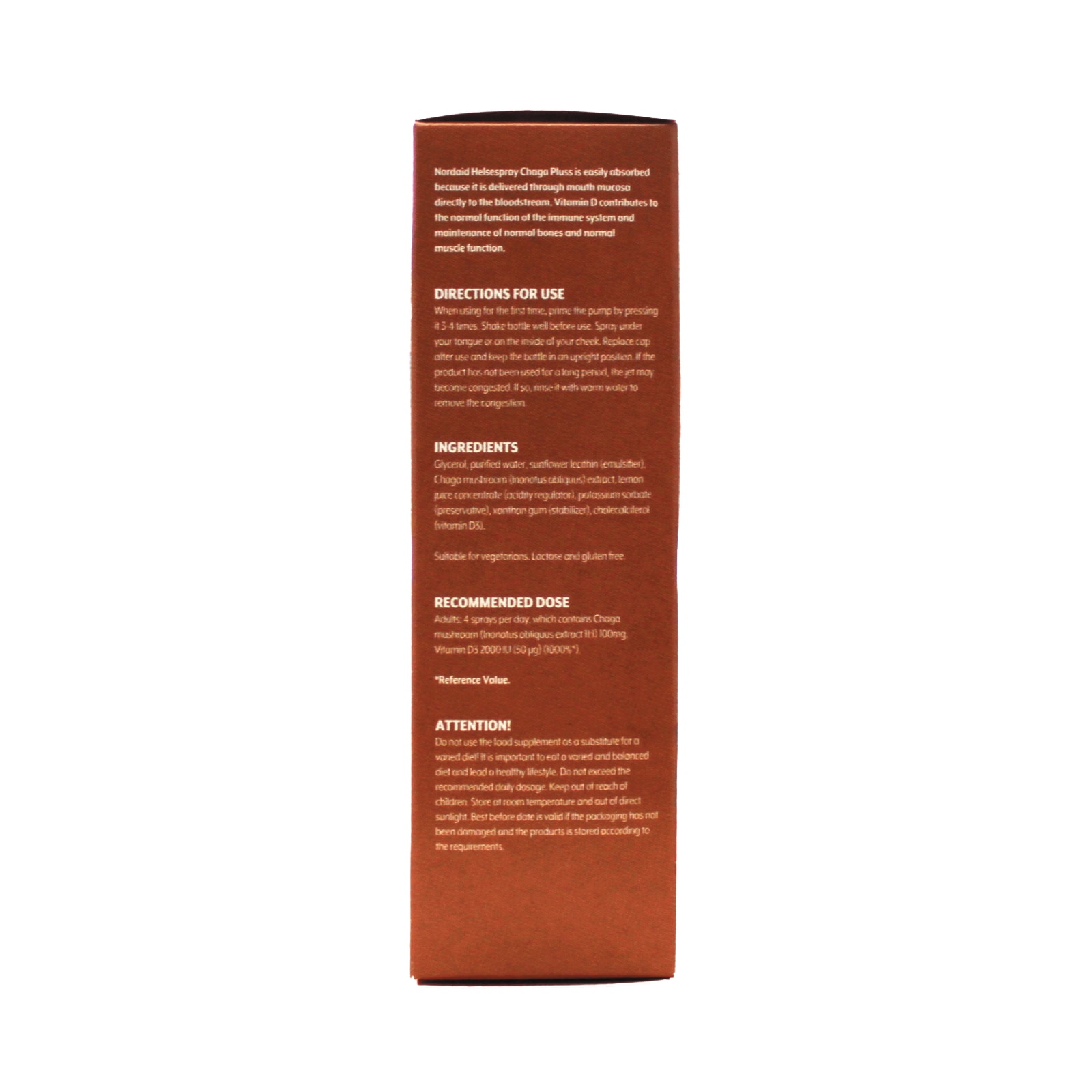 Helsespray Chaga Pluss oral spray m\D-Vitamin 