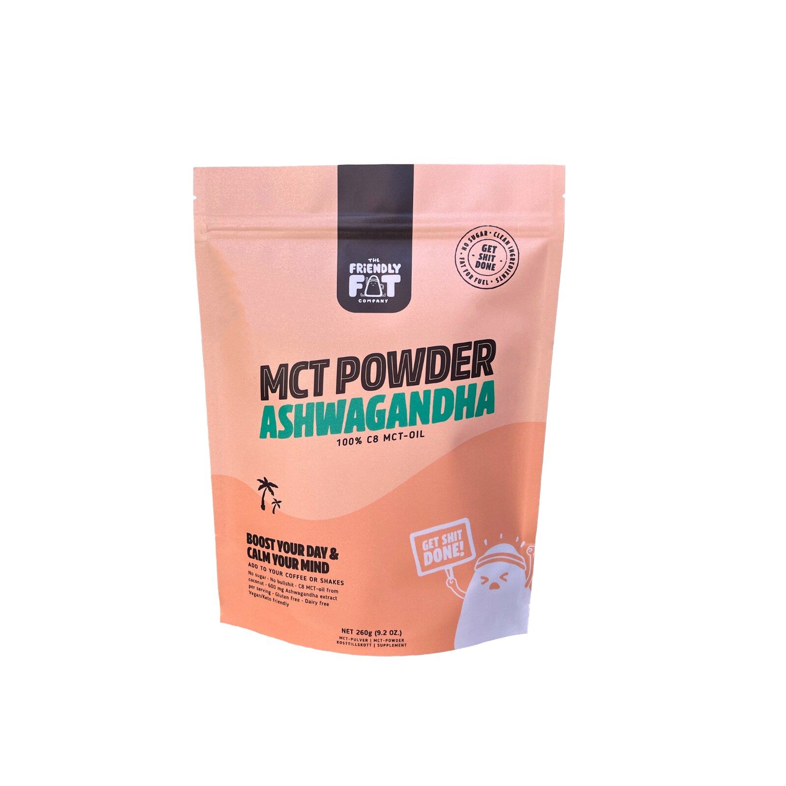 Friendly Fat C8 MCT-pulver ashwagandha
