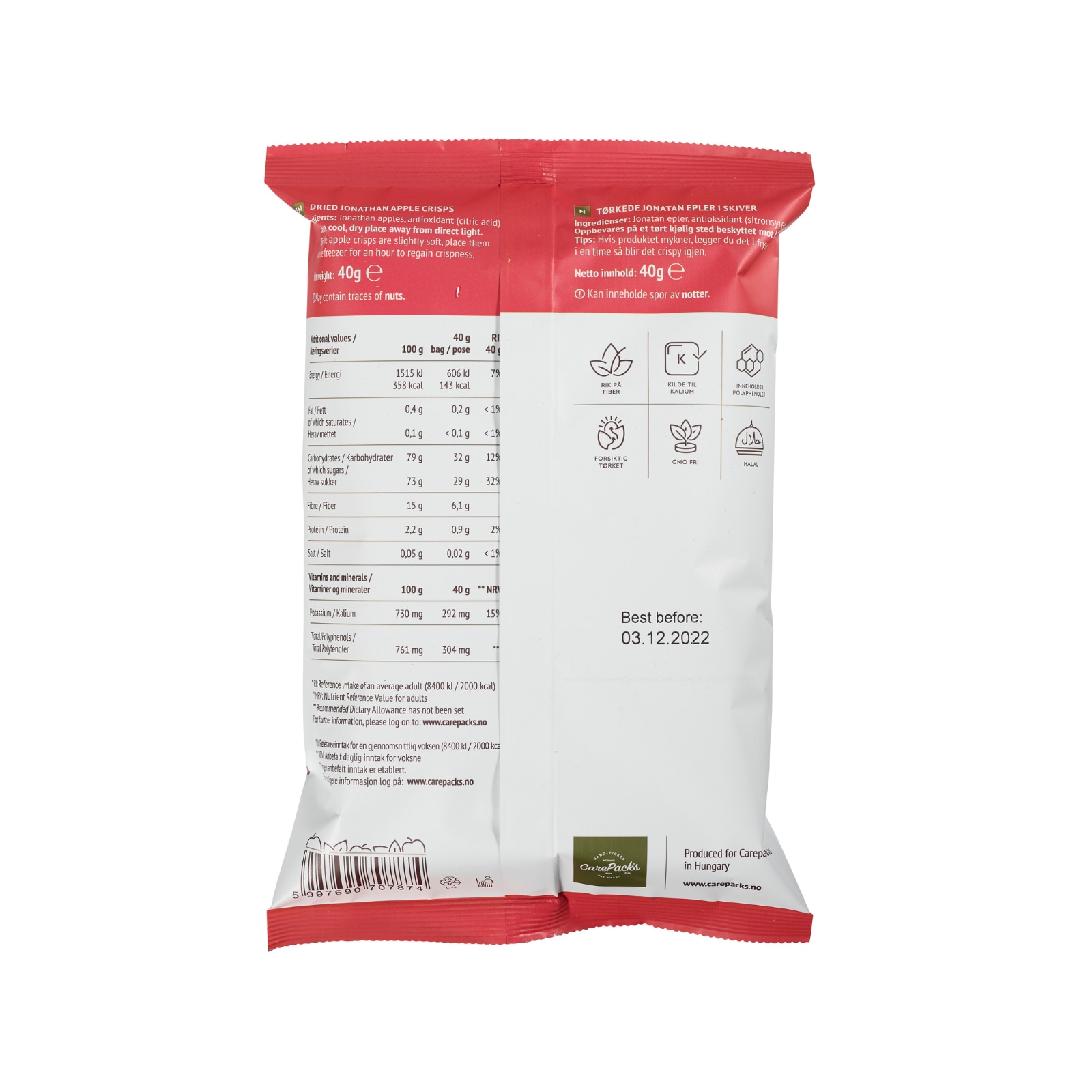 Carepacks Eplegull naturell