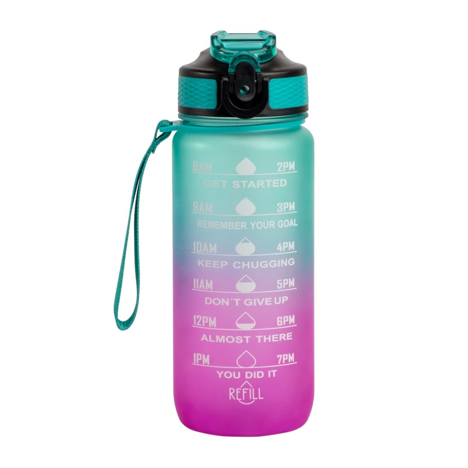 Motivasjonsflaske Rosa/Grønn 600ml