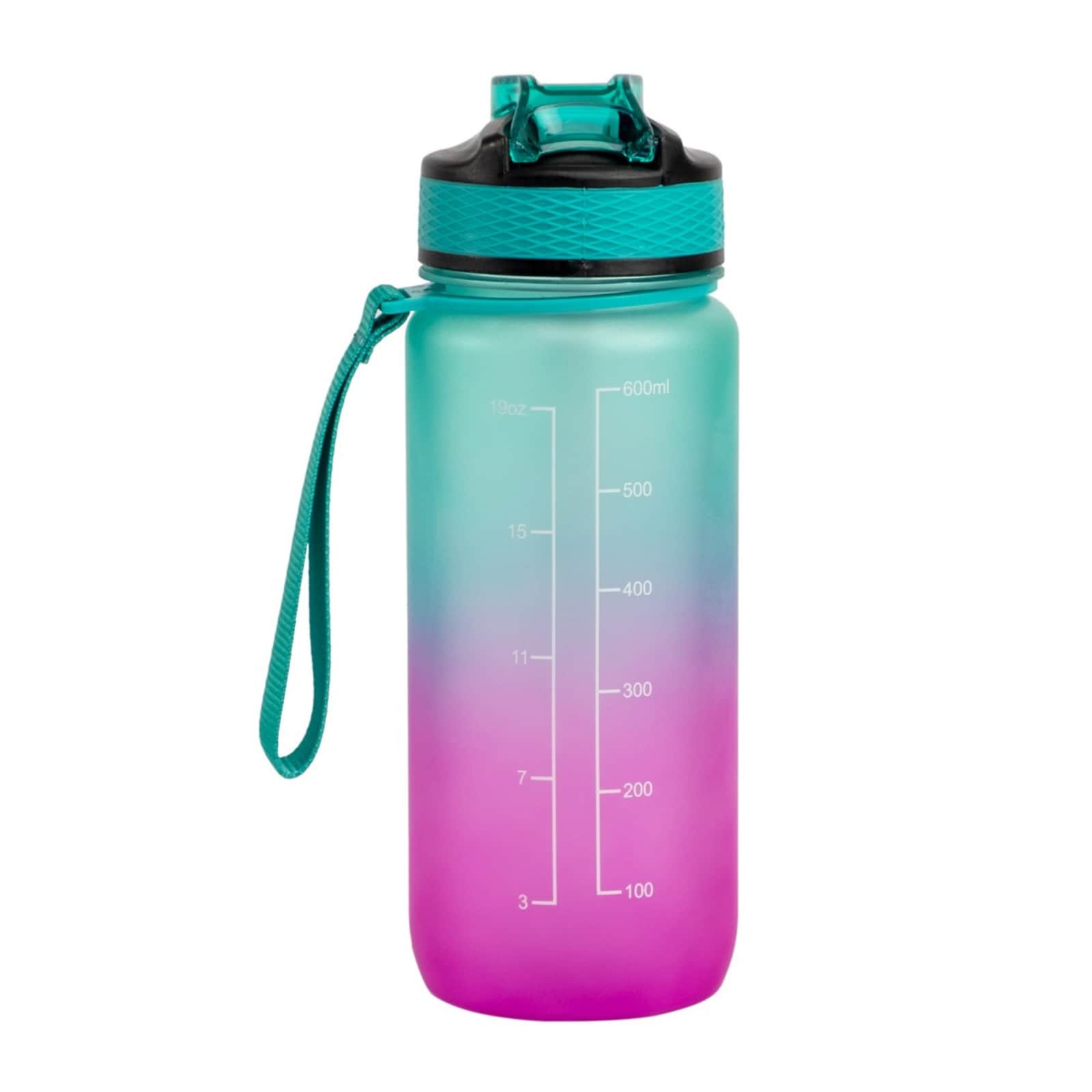 Motivasjonsflaske Rosa/Grønn 600ml