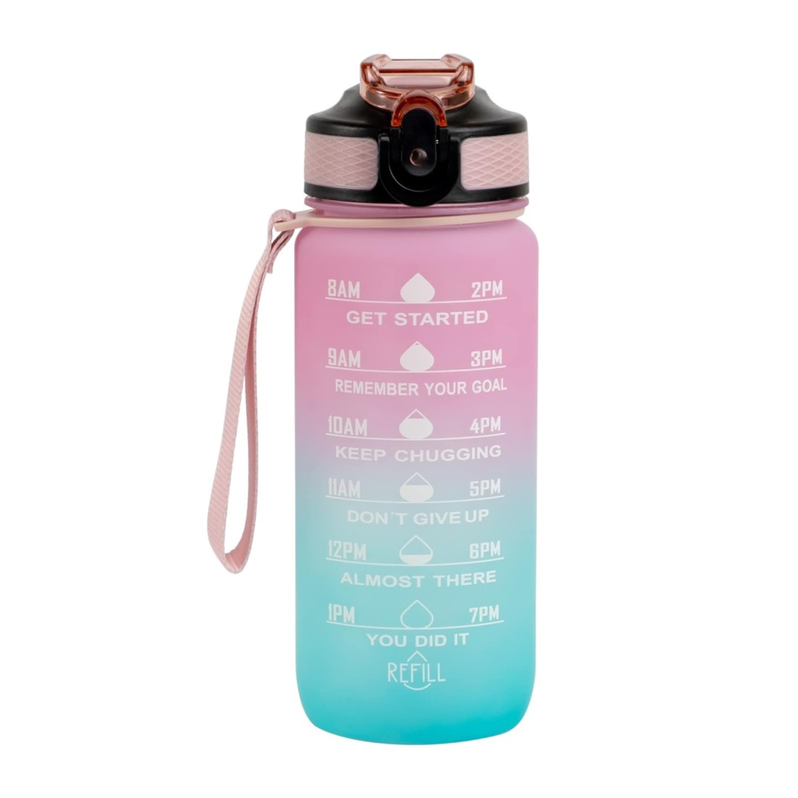 Motivasjonsflaske Rosa/Turkis 600ml
