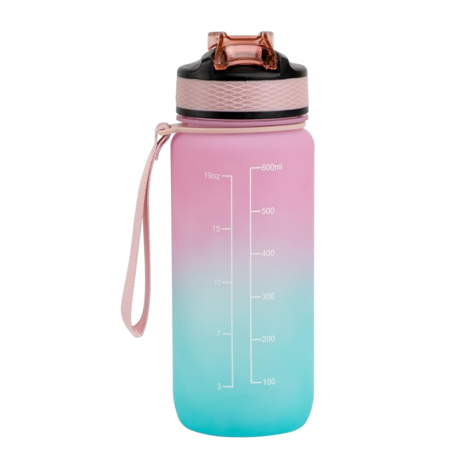 Motivasjonsflaske Rosa/Turkis 600ml