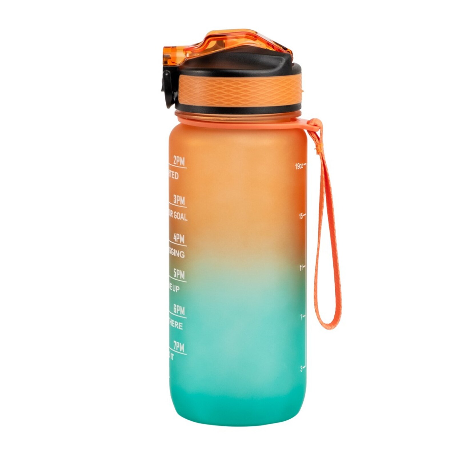 Motivasjonsflaske Turkis/Oransj 600ml