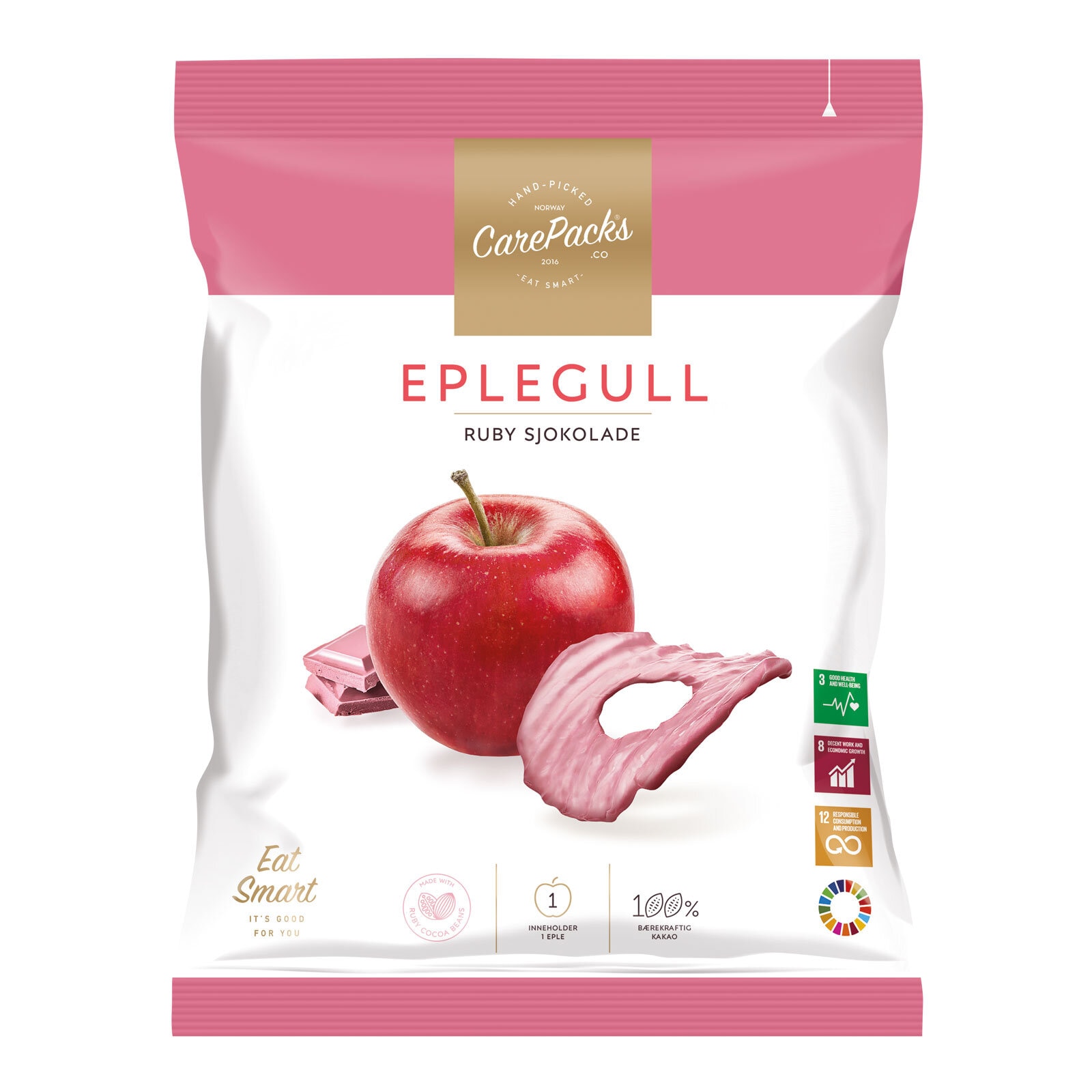 Carepacks Eplegull Ruby sjokolade