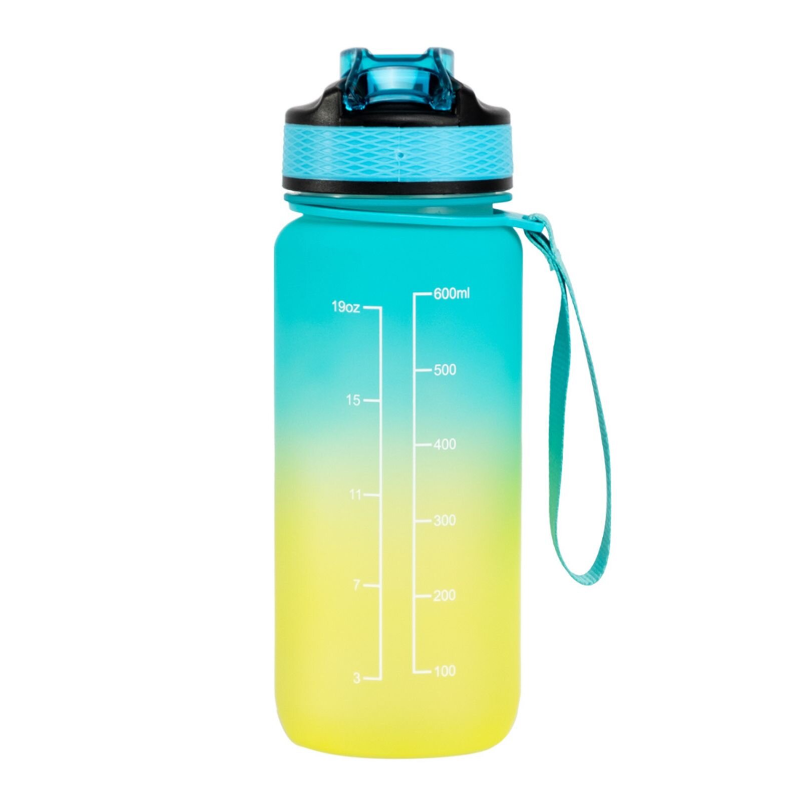 Motivasjonsflaske Grønn/Blå 600ml