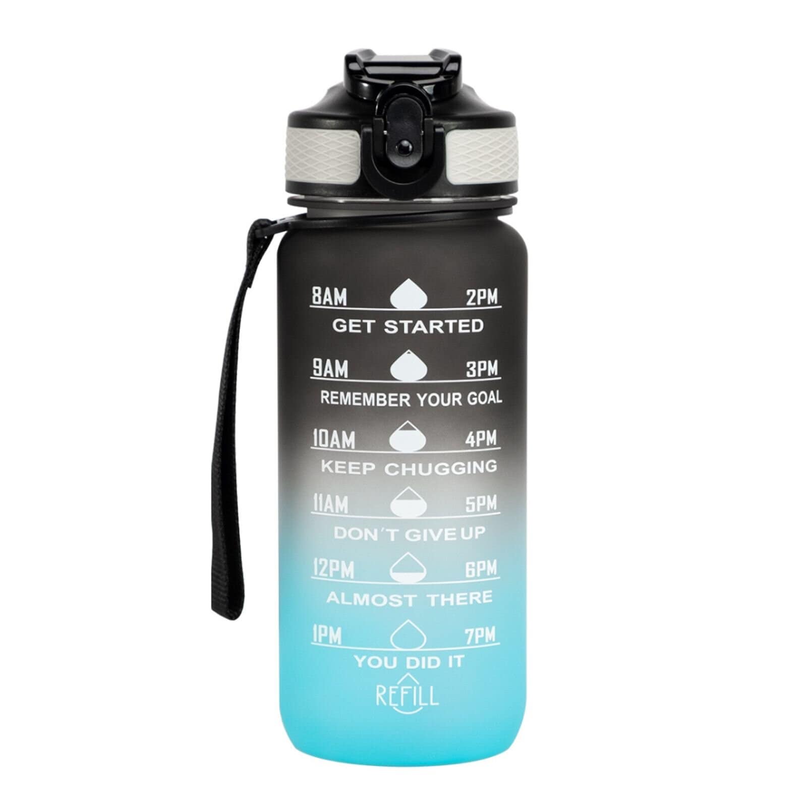 Motivasjonsflaske Blå/Sort 600ml