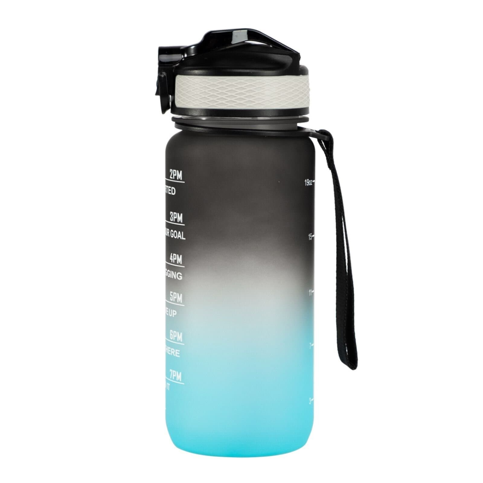 Motivasjonsflaske Blå/Sort 600ml