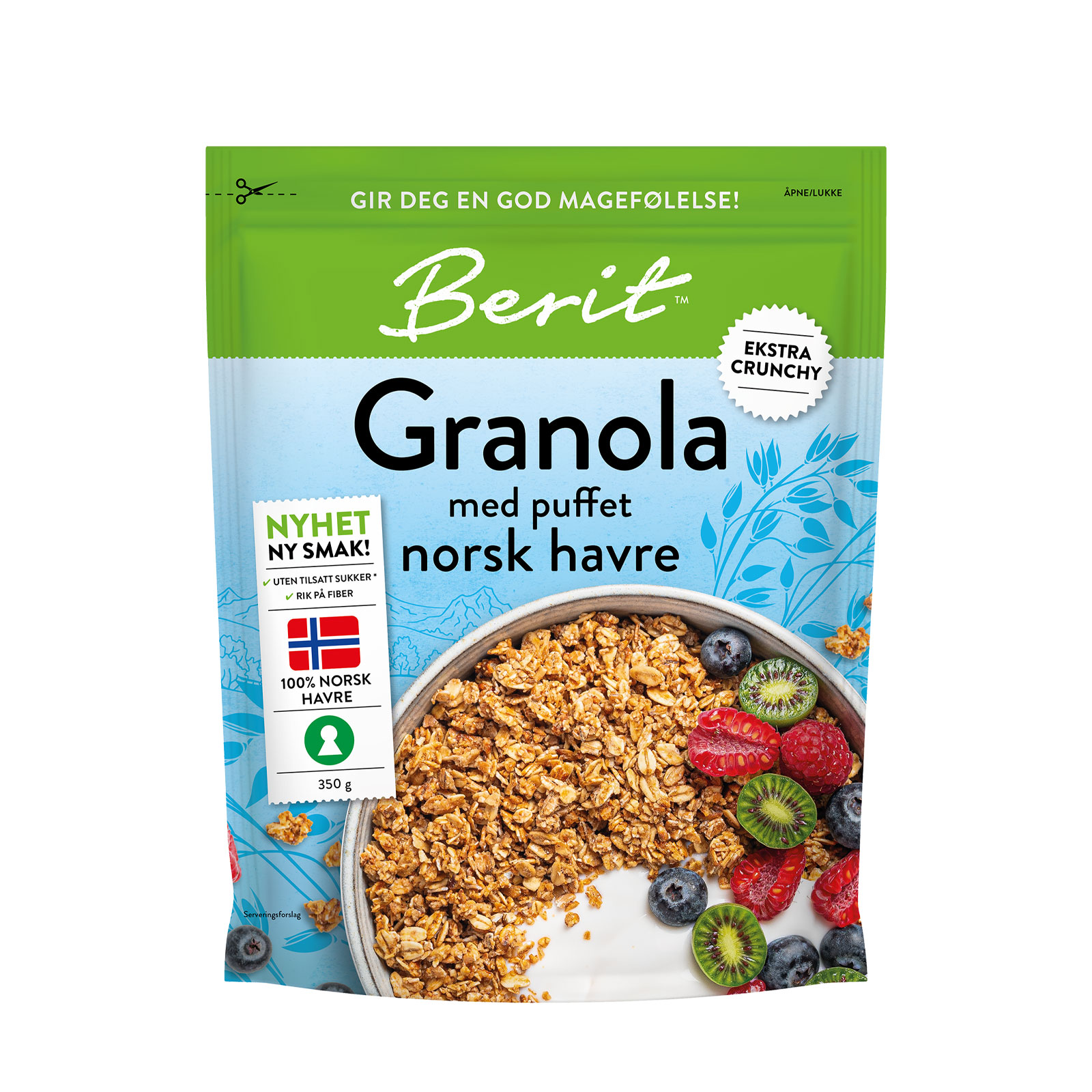 Berit Granola m Puffet Norsk Havre