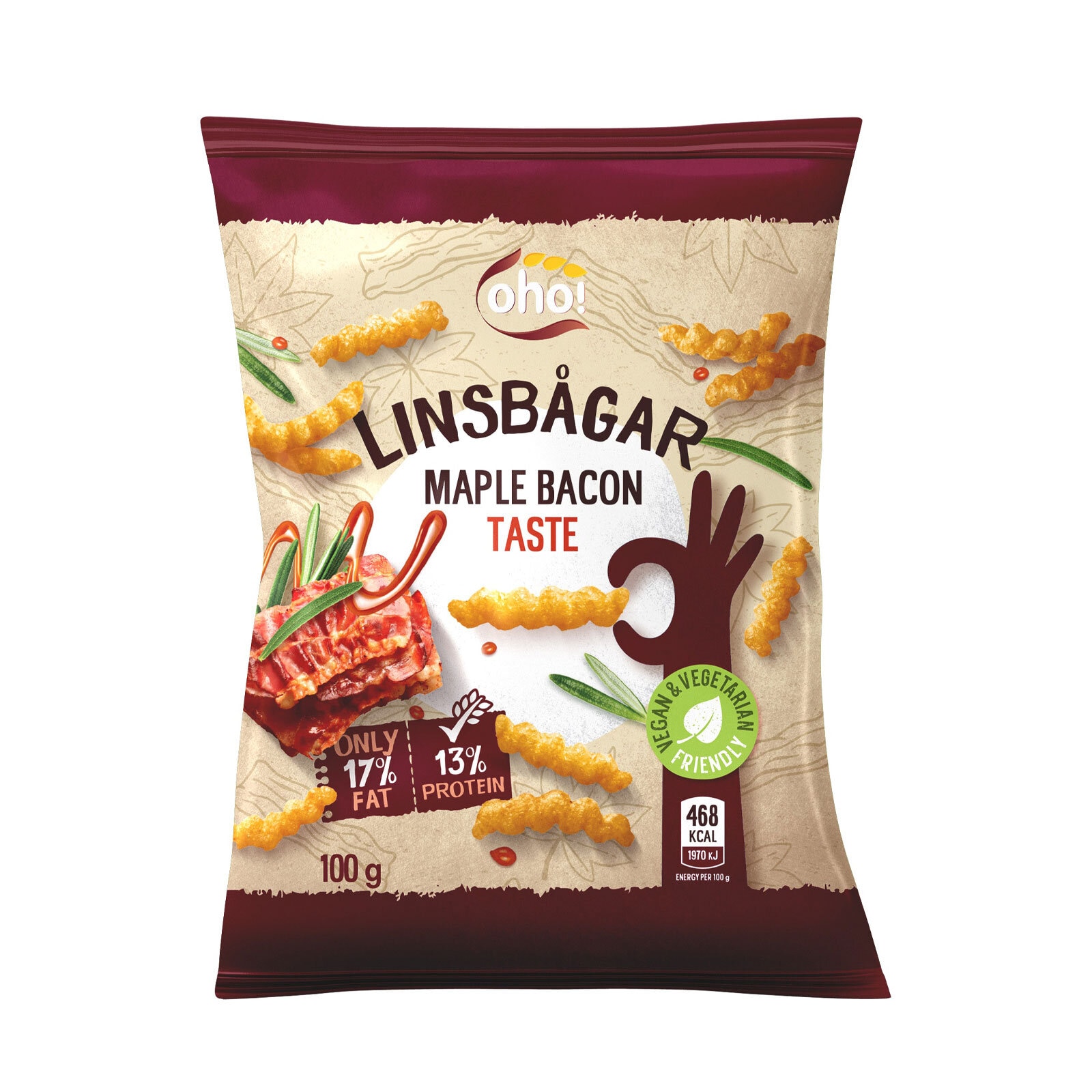 OHO! Linsesnacks Maple Bacon