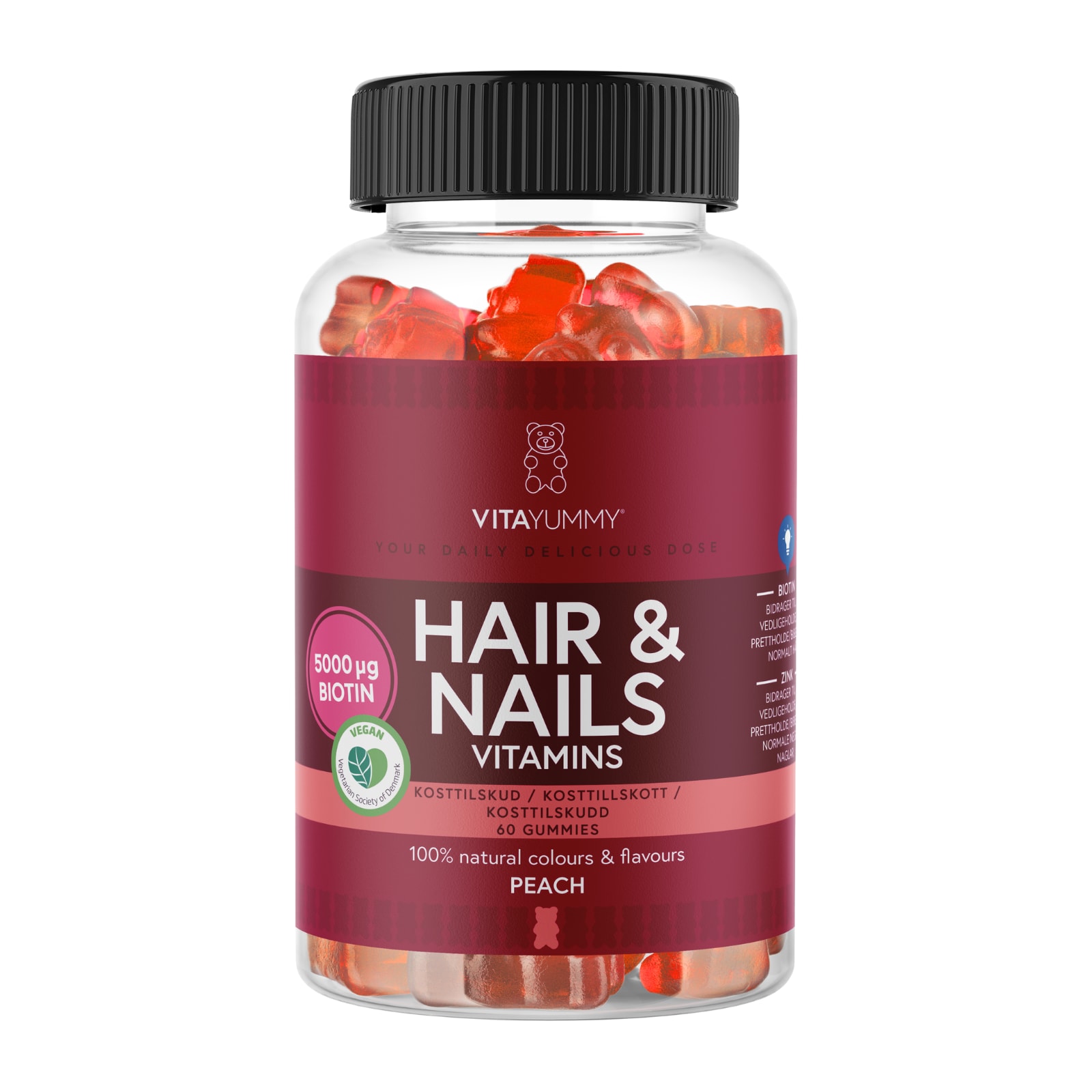 VitaYummy Hair & Nails Vitamins - Peach