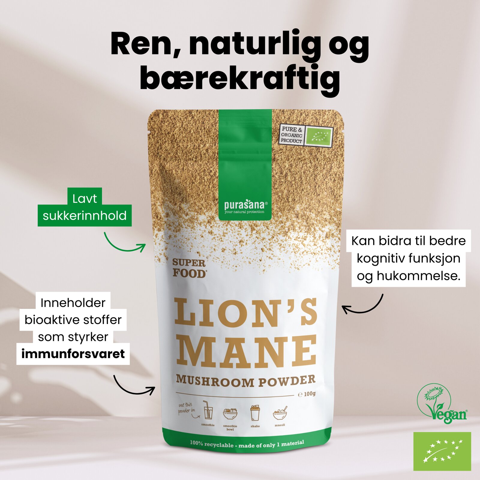 Purasana Lion's Mane powder