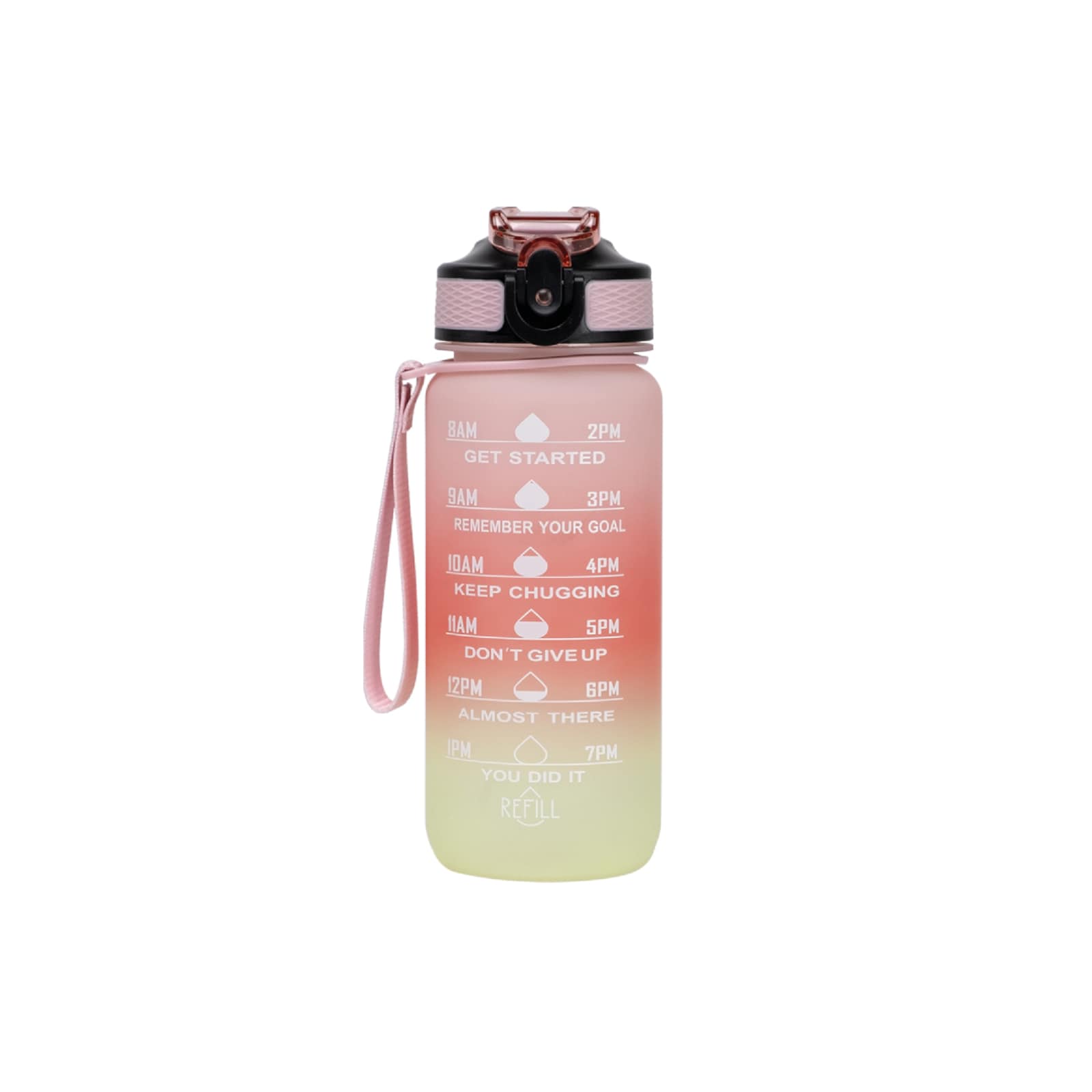 Motivasjonsflaske Rosa/fersken/gul 600 ml 