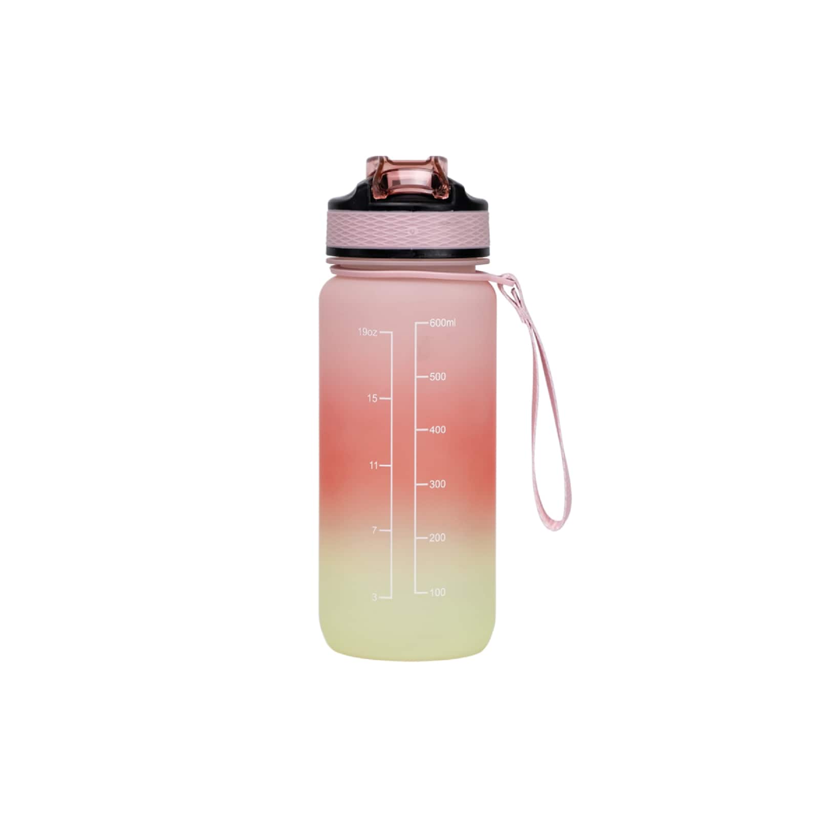 Motivasjonsflaske Rosa/fersken/gul 600 ml 