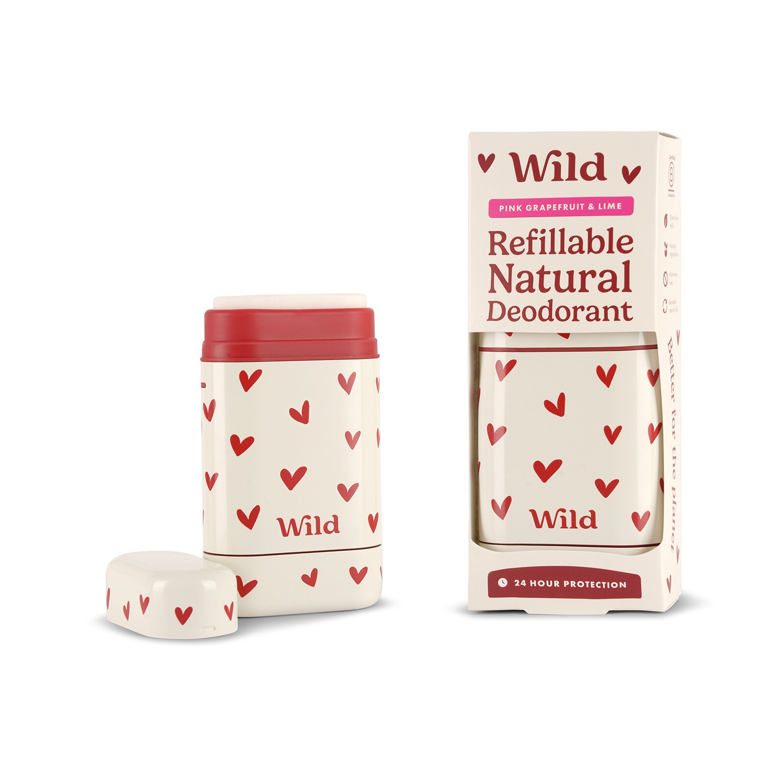 Wild Deo stick heart case Pink grapefruit Lime